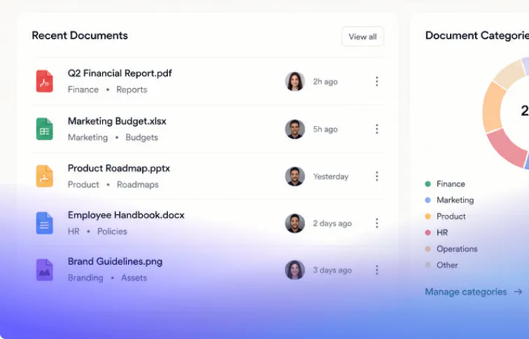 Document and resource management platform example image